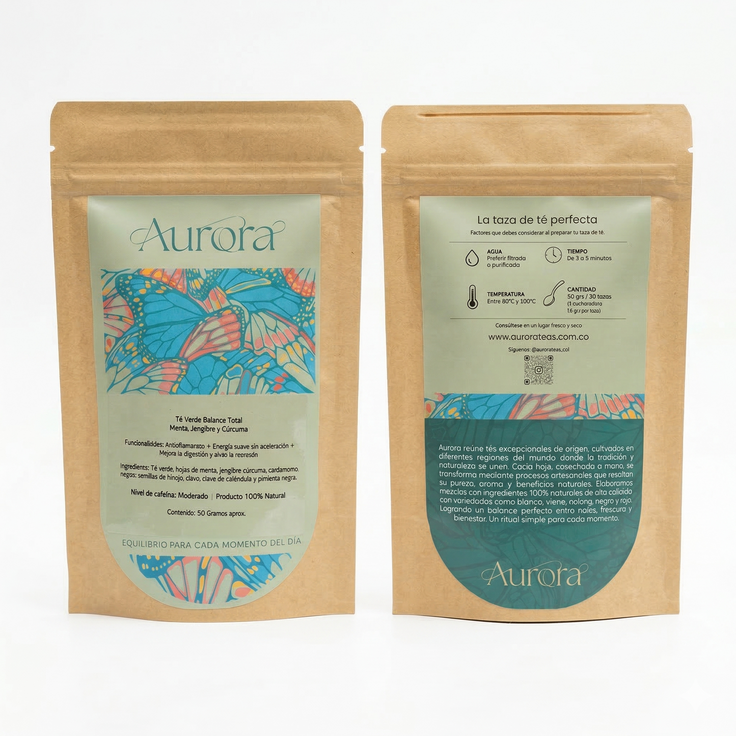 Té Verde Balance Total con Menta, Jengibre y Cúrcuma | Equilibrio Digestivo y Antiinflamatorio