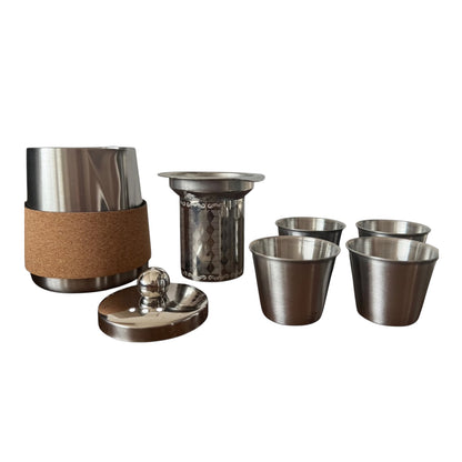 Juego de Té Portátil en Acero Inoxidable 5 piezas