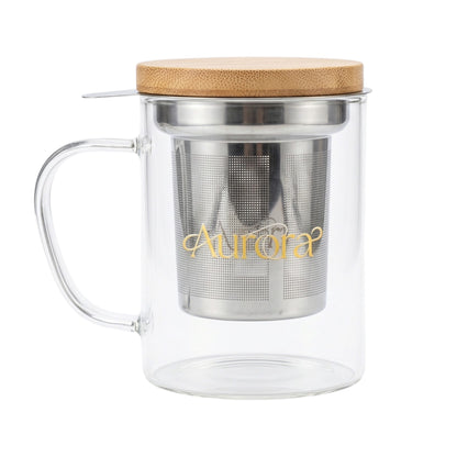 Taza Infusora Aurora – Vidrio & Madera