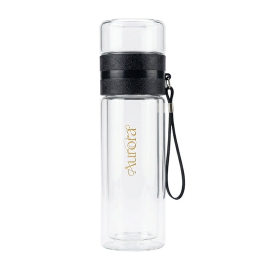 Termo Infusor de Vidrio Doble Pared 450 ml - Negro