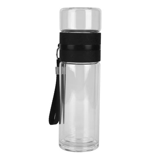 Termo Infusor de Vidrio Doble Pared 450 ml - Negro