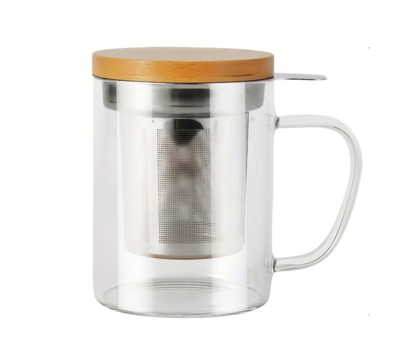 Taza Infusora Aurora – Vidrio & Madera