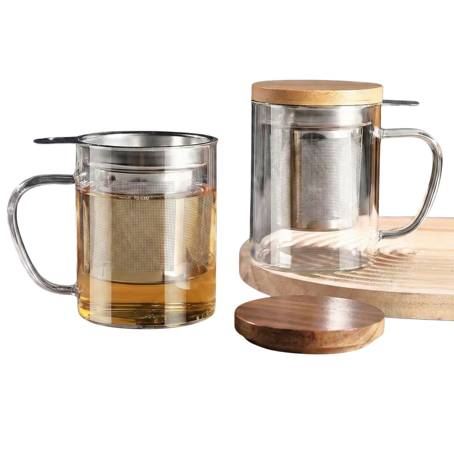Taza Infusora Aurora – Vidrio & Madera