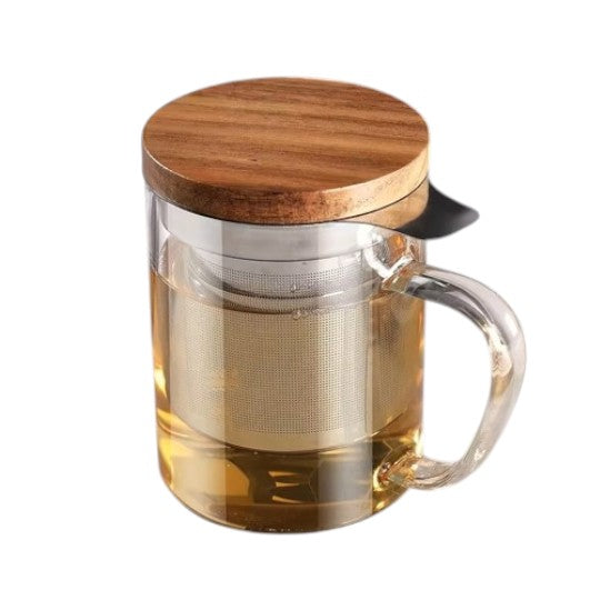 Taza Infusora Aurora – Vidrio & Madera
