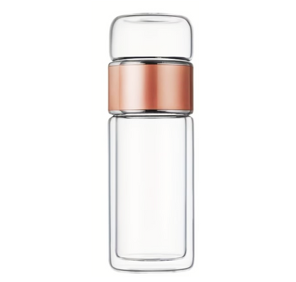 Termo Infusor con Filtro en Vidrio Doble Pared - Rosado